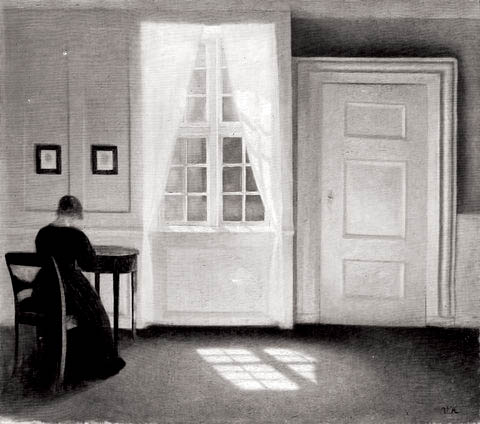 Stue i Strandgade med solskin på gulvet 1902